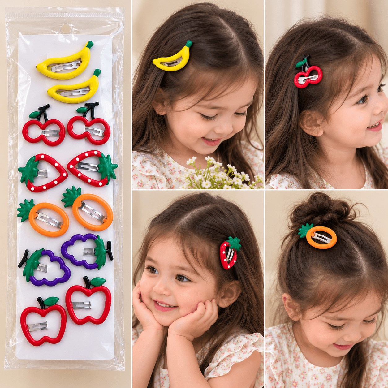 Kawaii Fruit Clip Cards